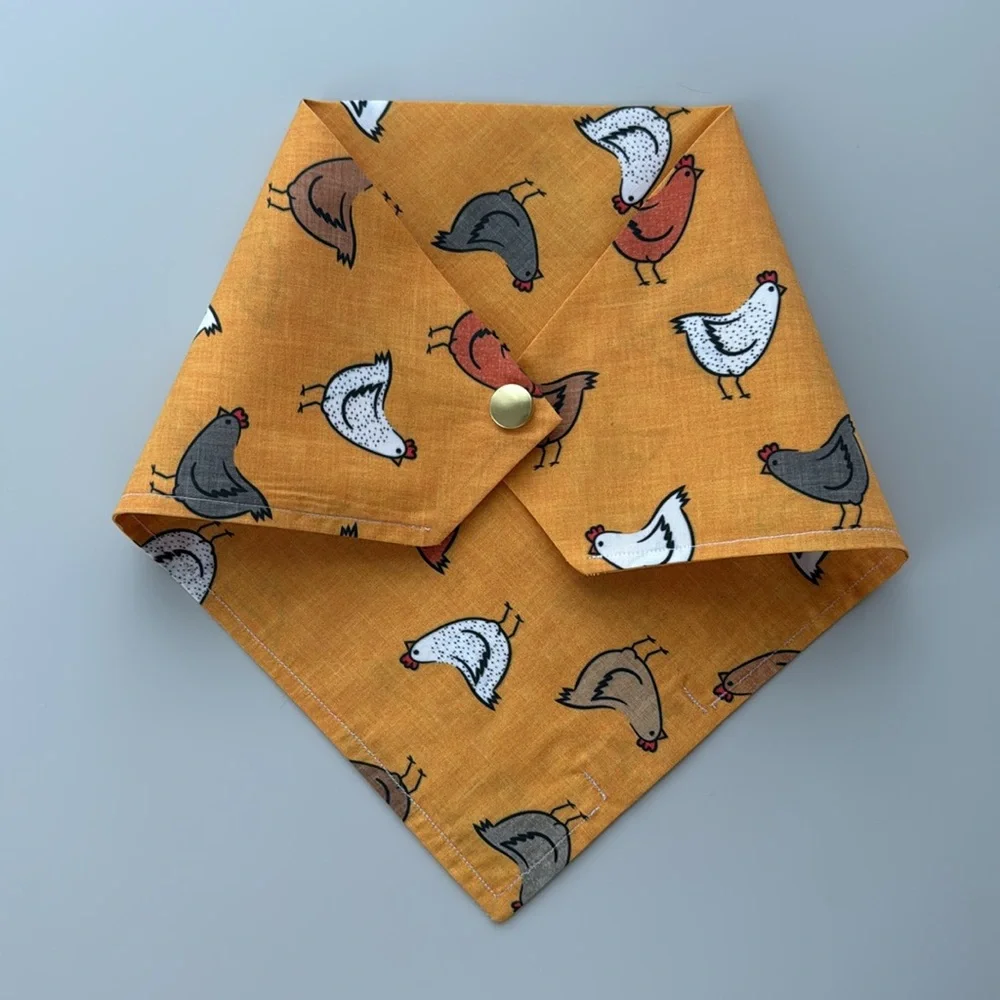 Dog bandana with fun chicken print